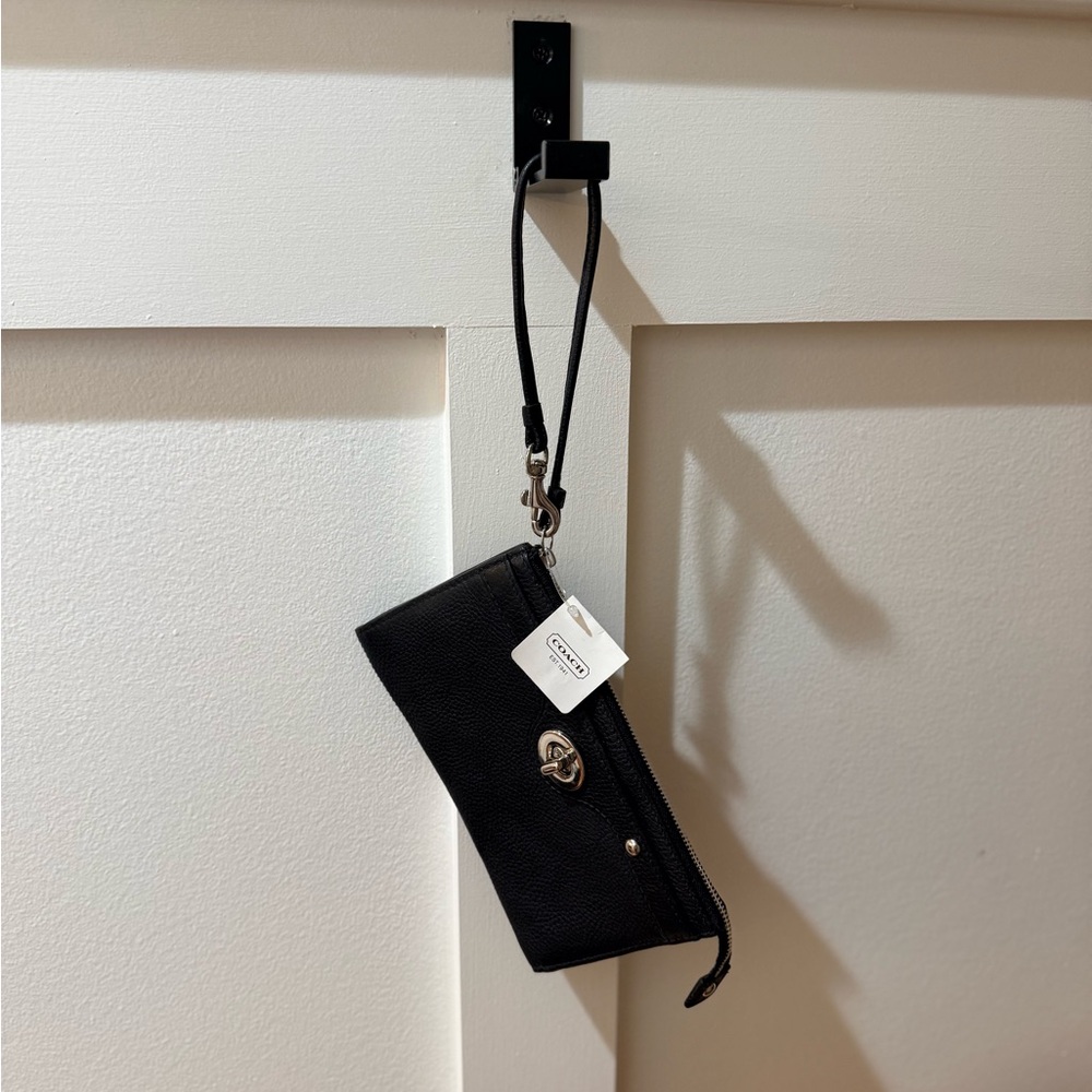Coach Black Leather Wristlet